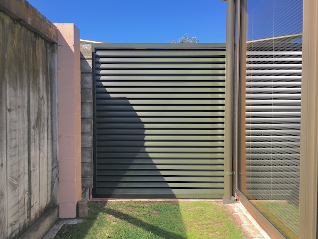 grey panel gate horizontal slats